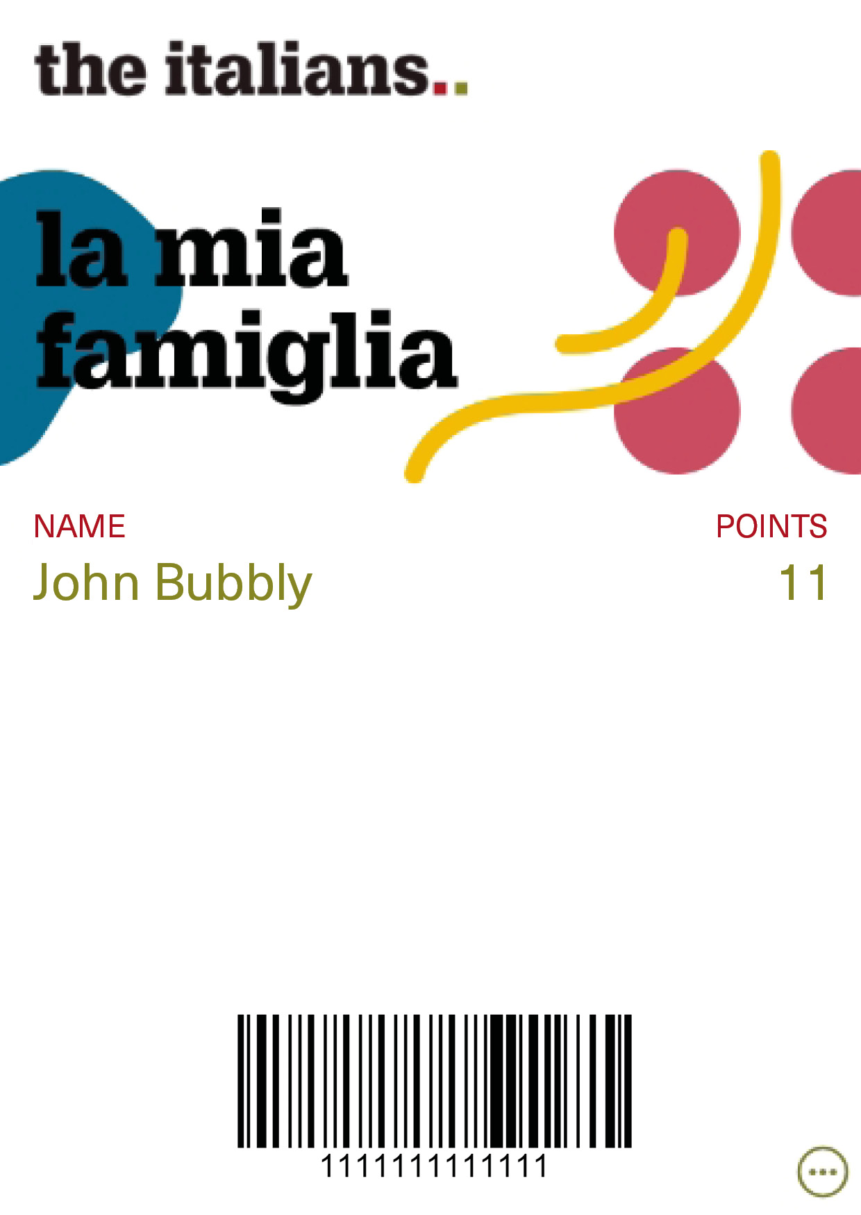 Club LaFamiglia card